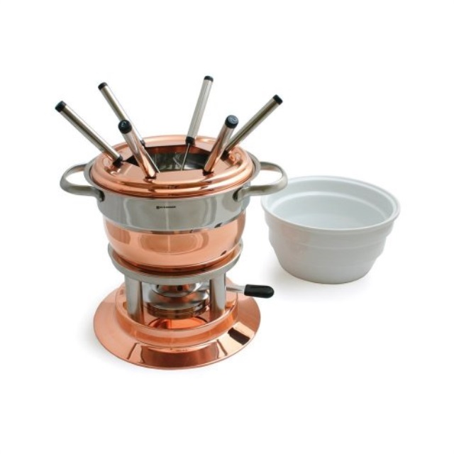 swissmar lausanne 11 piece copper fondue set