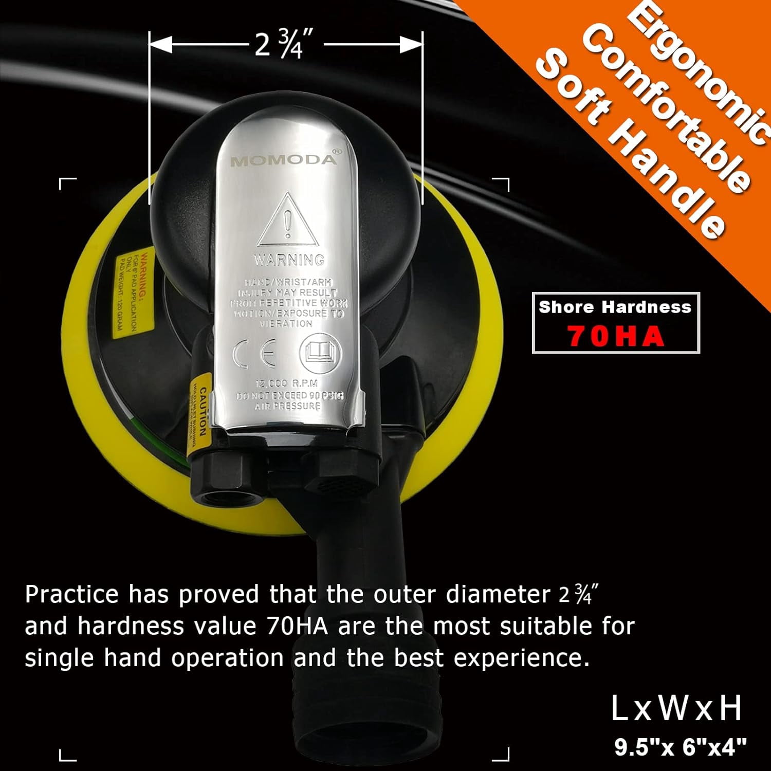 Professional Air Random Orbital Sander, 6 inch Dual Action Pneumatic Sander Suitable for Heavy Duty and Connect to Vacuum Cleaner