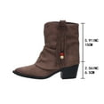 thumbnail image 6 of Bnwani Low Heel Boots for Women Fall Winter Ankle Versatile Comfortable Casual Tassel Boot Brown Size 5.5, 6 of 9