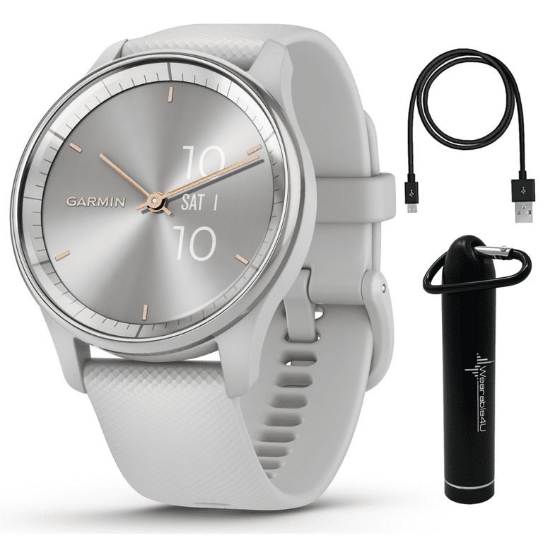 vivomove Trend 40 mm Hybrid Women Smartwatch, Silver Stainless Steel with Mist Gray Case Wearable4U Power Bank Bundle - Walmart.com