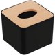thumbnail image 1 of Caja de pañuelos cosmética Caja de pañuelos con capucha y borla rectangular para oficina en casa Caja de pañuelos práctica multifuncional automática 11 * 11 * 8,5 cm Negro, 1 of 5