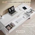 thumbnail image 5 of wow97e Modern Computer Desk with Storage Drawers, 57'' Large Executive Office Desk with Charging Station & Keyboard Tray for Home Office, 5 of 9