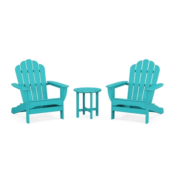 Trex Outdoors 3-Piece Monterey Bay Oversized Outdoor Adirondack Set in Aruba
