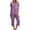 Purple, variant on WREESH Womens Pajama Sets Printing Round Neck Short Sleeve Sleepshirt And Pants Two Piece Sets S Loungewear Pajamas With Pockets Pink