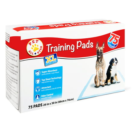 Pet All Star XL Training Pads, 26 in x 30 in, 75 (Best Price Puppy Training Pads)
