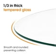 thumbnail image 3 of Ivinta 31.5" Round Coffee Table with Tempered Glass Top and Natural Wood Frame for Living Room, 3 of 10