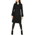 thumbnail image 4 of Kenneth Cole New York 17LMW279 Womens Double-Breasted Contrast-Piping Peacoat - Black - XXL, 4 of 8