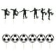 thumbnail image 2 of Yuarrent Decoración de pasteles con tema deportivo para una amplia gama de escenarios Balón de fútbol Decoración de cupcakes Fútbol Kits de decoración para fiestas Negro, 6 uds. 3.9 pulgadas, 2 of 3