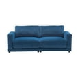 thumbnail image 6 of 81'' Modern Square Arm Sofa with Soft Velvet Upholstery, Deep Cushions, and Sturdy Legs in Navy Blue for Living Room or Bedroom", 6 of 10