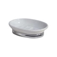 thumbnail image 2 of (2 pack) Interdesign 68861 York Oval Soap Dish, White/Chrome, 2 of 4