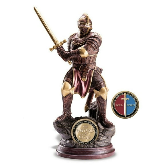 The Bradford Exchange "Sword of God" The Lord's Strength Collection Issue #5 Biblical Inspired Armor Knight Religious Sculpture 12-inches