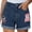 Navy, variant on Atogsazn Womens 4th of July Denim Shorts Casual Button Down Wide Leg Short Jeans with Pocket American Flag Short Pants Sky Blue S Fashion