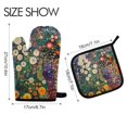 thumbnail image 2 of Yayeee Oven Mitts and Pot Holder Set of 2 Heat Resistant Kitchen Gloves Baking Hot Pad, White Floral Garden, 2 of 5