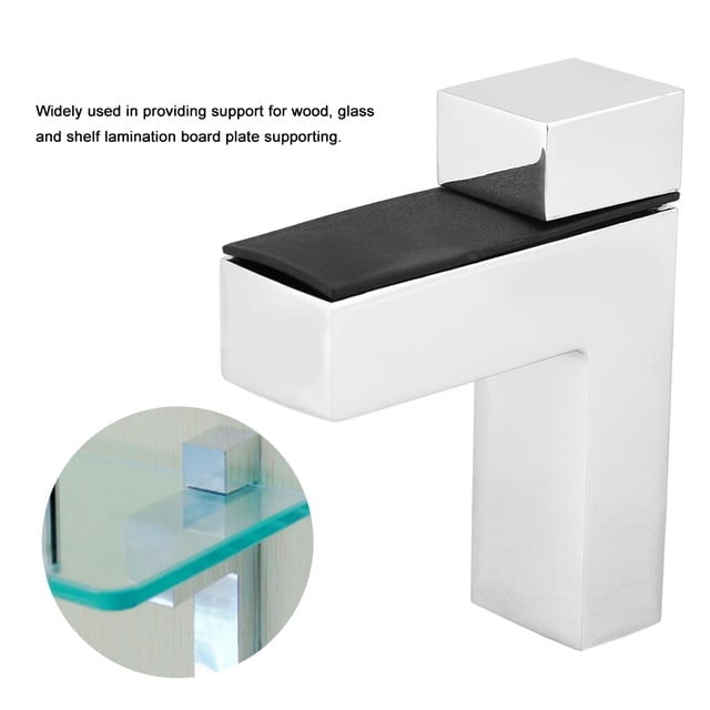 4pcs Glass Wood Layer Board Fixed F Type Clips Supporting Wall Shelf Bracket Set with Mounting Screws