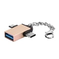 thumbnail image 3 of uds carcasa de aleación de aluminio 2 en 1 convertidor OTG USB 3,0 a Micro USB tipo C adaptador con cadena para Android dorado con cadena, 3 of 12