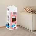 thumbnail image 2 of 4-Tier Rotating Bookshelf,360° Display Bookshelf,PVC Wood-plastic Board, ABS Floor Standing Bookcase for Bedroom, Living Room, Study Room（Pink）, 2 of 25