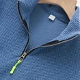 thumbnail image 4 of GuangCheng George Sweatshirt for Men,Textured,Half Zip,Pullover,Elbow Patch Detail,Casual Warm Thick Tops,Sky Blue,Size S, 4 of 6