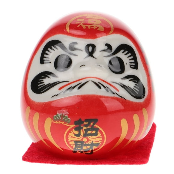 MOVTOTOP Creative Daruma Doll Statue Daruma Figurine Decor Ceramic Japanese Daruma Statue Car Interior Darma Figurine for Sushi Restaurant