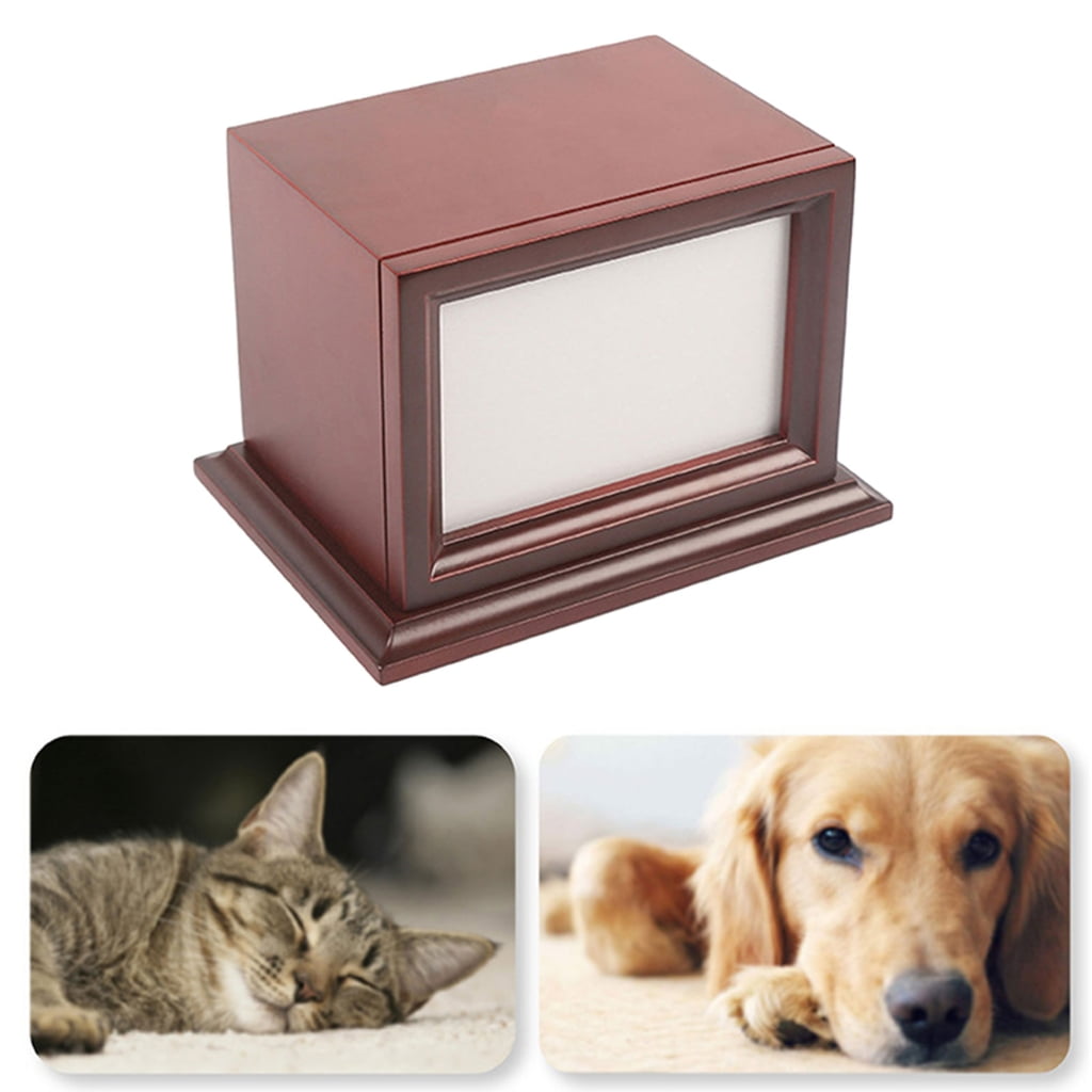 CIYISON Pet Cremation Urn for Dogs Cats Ashes Wooden Dog Memorial Urn Keepsakes Urn Box
