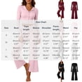 thumbnail image 3 of Womens Pajama Sets 2 Piece Outfits Matching Lounge Set Cozy Knit Pajamas Loungewear Fall Winter Clothes Long Sleeve Top Wide Leg Pants Sleepwear, 3 of 7