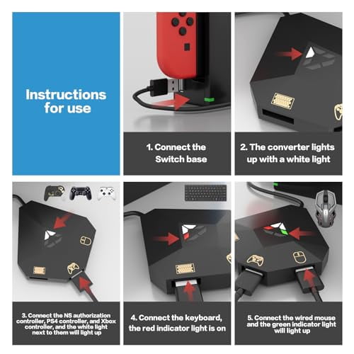 Keyboard and Mouse Adapter for Nintendo Switch,Keyboard and Mouse