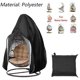 thumbnail image 3 of Funda para silla colgante de jardín 210D Oxford, impermeable, funda para silla tipo huevo, funda protectora anti-UV/viento para silla de patio al aire libre (115x190cm, negro), 3 of 5