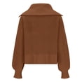 thumbnail image 4 of HAiming Womens Sweaters Fall Trendy Half Zip Sweater Casual Long Sleeve Lapel V Neck Ribbed Knit Pullover Jumper Tops, 4 of 5