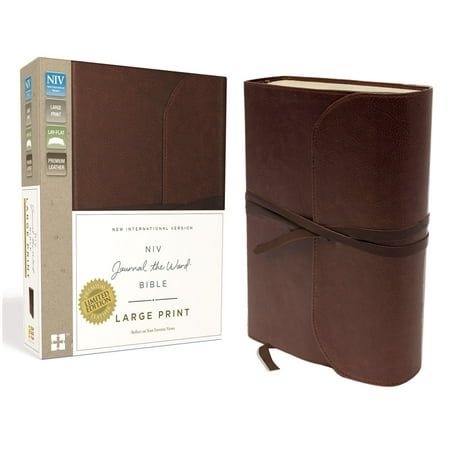 Antique Leather Journals - NIV, Journal the Word Bible, Large Print, Genuine Leather, Brown : Reflect, Journal, or Create Art Next to Your Favorite Verses