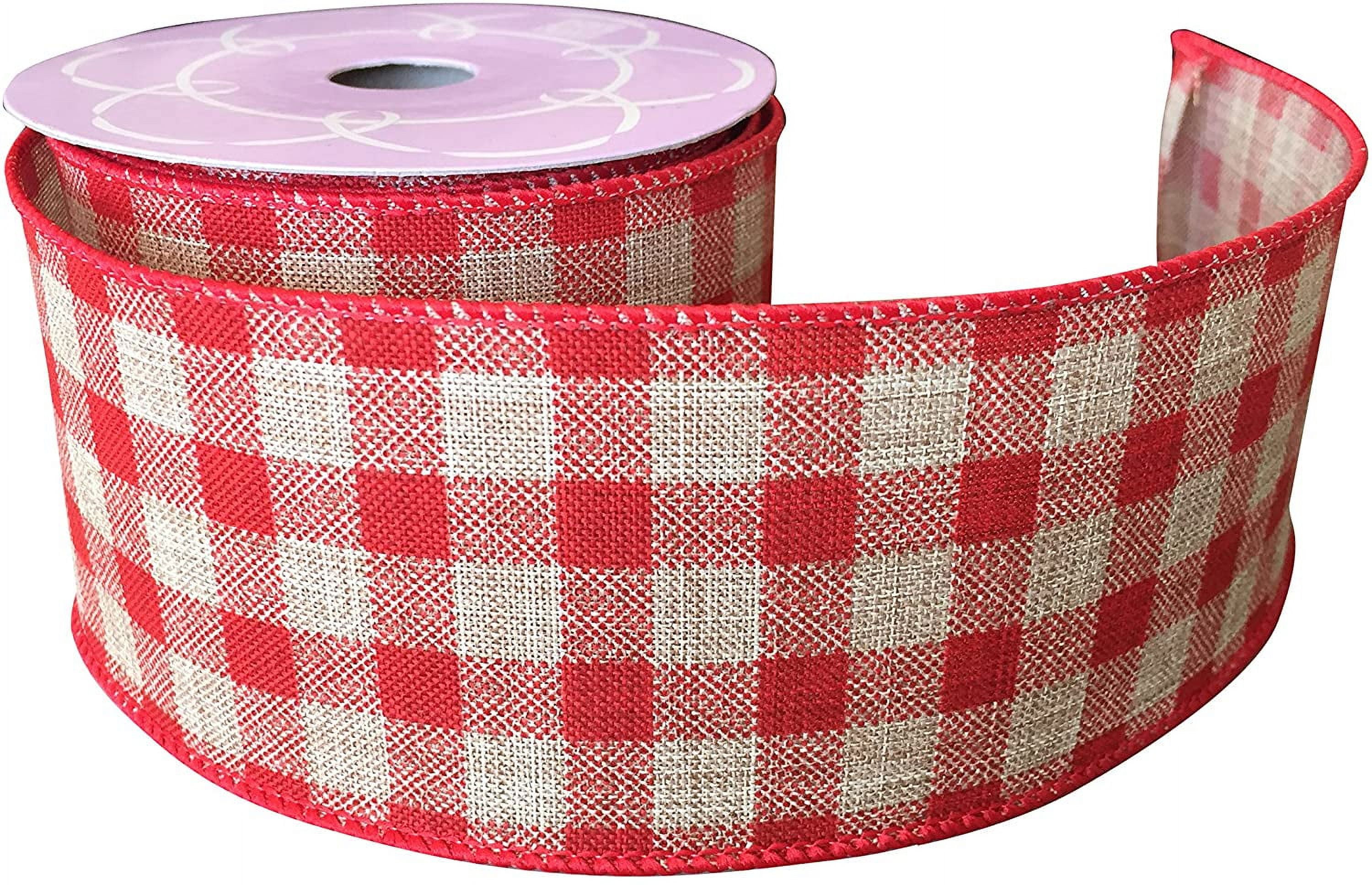 VGOODALL Red Gingham Ribbon, 3/8 x 50yd Picnic Craft Ribbon, Great for Hair Accessories Craft and Wrapping