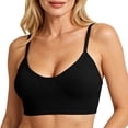 thumbnail image 4 of Gytharion Women's Ribbed Sports Bras Solid Color Wide Straps Flexible Support Seamless Bras Workout Comfort Wireless Bras, 4 of 7