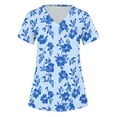 thumbnail image 5 of Gamivast Scrubs for Women Floral Branch Print V-Neck Nursing Scrubs Shirts with Pockets Soft Stretch Short Sleeve Breathable Scrub, 5 of 5