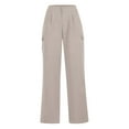 thumbnail image 3 of AKAFMK Wide Leg Pants for Women,High Waisted Trousers with Pockets Comfortable Casual Business Work Pants for Women, 3 of 4