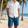 thumbnail image 6 of Havenre Men's Casual Cotton Shorts Summer Beach Vacation Short Pants Lightweight Drawstring Elastic Waist Chino Golf Shorts with Pockets Blue S, 6 of 10