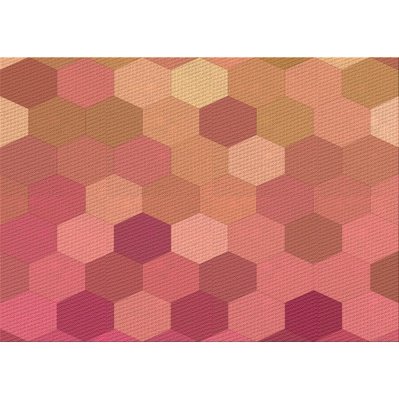 Ahgly Company Machine Washable Indoor Rectangle Transitional Construction Cone Orange Area Rugs, 8' x 10'