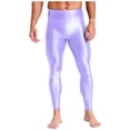 thumbnail image 1 of Sholeno Legging Taille Haute Brillant pour Homme, Pantalon de Compression Extensible pour Gym, Tenue de Boîte de Nuit, Performance, Violet Pâle, m, 1 of 7