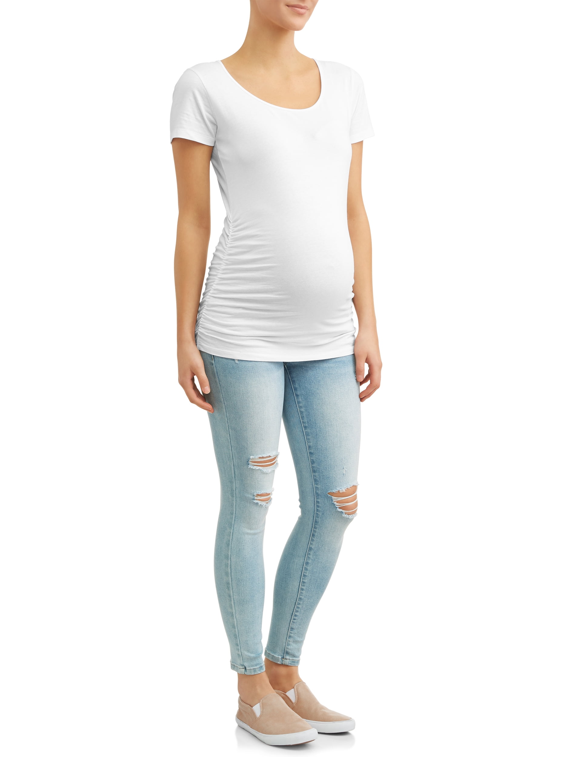 Oh! Mamma Maternity Women's Scoop Neck Tee, 2-Pack (Womens & Womens Plus)