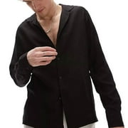 Topman Long Sleeve Deep Revere Shirt, Size M