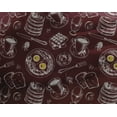 thumbnail image 5 of oneOone Georgette Viscose Maroon Fabric English Breakfast Sewing Material Print Fabric By The Yard 42 Inch Wide, 5 of 5