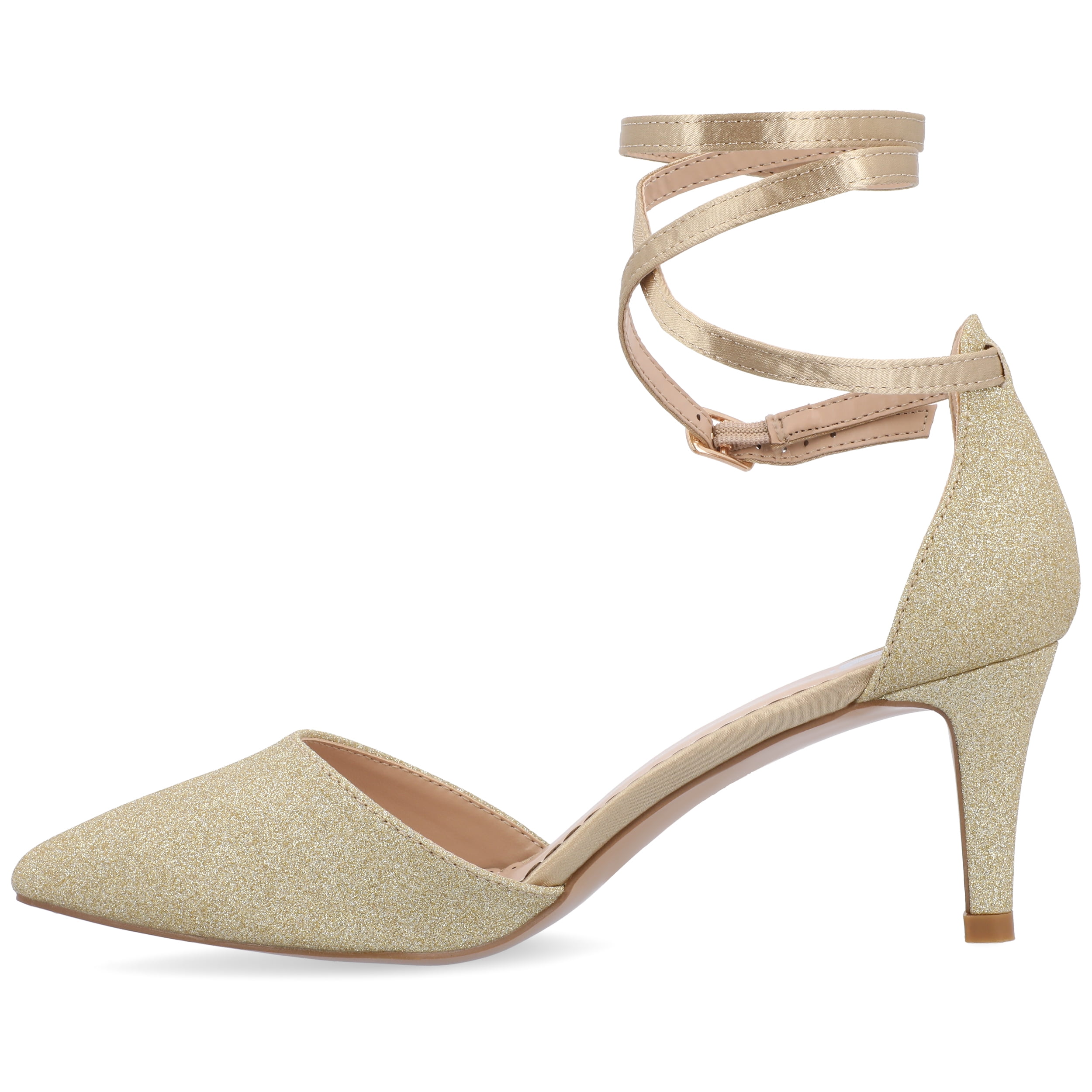 Journee Womens Luela Pointed Toe Mid Heel Evening Pumps