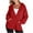 Red, variant on EDFBUYKRS Female Long Sleeve Hoodie Women's Casual Long Sleeve Split Hem Pullover Hoodie Textured Loose Fit Daily Wear Sweatshirt with Drawstring for Fall Fashion Tops Xxl