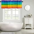 thumbnail image 5 of Rustic Rainbow Wooden Valance Curtain Colorful Farmhouse Multicolor Wood Country Rod Pocket Valance Window Treatments 1 Panel Short Curtains for Kitchen Living Room Decor 54x18 in, 5 of 5
