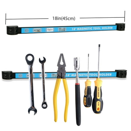 18' Magnetic Display Bar - 18 Inch Magnetic Tool Holder Organizer, Magnetic Knife Holder & Space-Saving Strip for Kitchen Knives & Utensils, Office, Craft, Bar, Garage & Workshop Tools Wall Rack