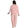 thumbnail image 2 of MecTo Women Plus Size Fluffy Pajamas Sets, Lady Fleece Long Sleeves PJ, Pink, 2 piece, Size 1XL, 2 of 10