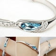 thumbnail image 7 of Ayyufe Women Silver Plated Crystal Chain Bangle Cuff Bracelet, 7 of 7