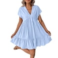 thumbnail image 2 of Guieoi Womens Dresses Plus Size 2026 New Trendy Summer Mini Sun Dress Short-Sleeve Dress, 2 of 9