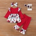 thumbnail image 6 of TOWED22 Toddler Girl Clothes Ruffle Shoulder Top+Floral Pants Toddler Girls Outfits 2 Piece Sets,Red,9-12 M, 6 of 9