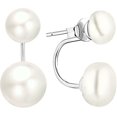 thumbnail image 1 of Women's Double Pearl Earrings - 925 Sterling Silver Front Back Freshwater Cultured Pearl Earrings (7mm/9mm) Adult Female, 1 of 5