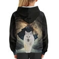 thumbnail image 6 of Xoenoiee Boys Hoodies Snowfield White Wolf Print Hooded Sweatshirt with Front Kangaroo Pocket for Kids Long Sleeve Hoodies Pullover Fall Winter Clothing Cosy Sportwear, M, 6 of 7