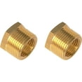 thumbnail image 3 of YOUHO Brass Pipe Hose Hex Head Bushing Adapter Convert 3/4 NPT Male x 3/8 NPT Female Hex Bushing Adapter (Pack of5), 3 of 5