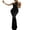 Black, variant on Women Solid Color Long Dress, Cross Halter Backless Evening Dresses